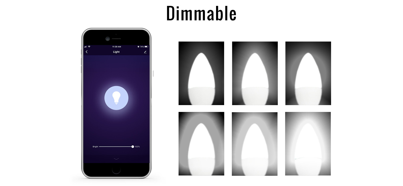 JELUMP WiFi LED Smart Candelabra Bulbs